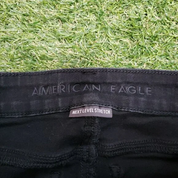 American Eagle Jegging Next Level Stretch Womens Size 4 Black 4756 - Picture 4 of 10